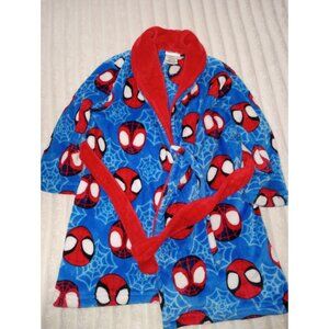 Spiderman Plush Bath Robe Boys Size 2T-3T